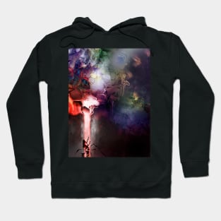 Fire baptism polygon cyberpunk grunge lady drider Hoodie